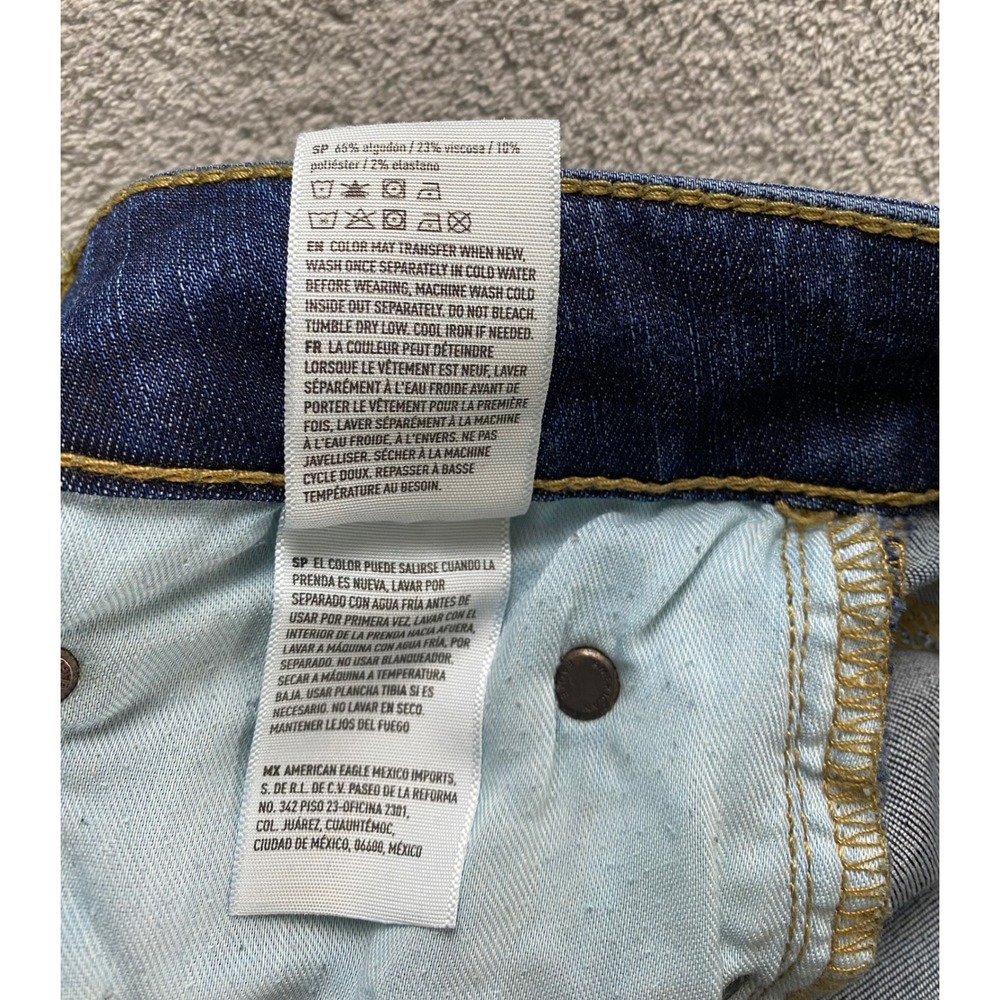 American Eagle Mens Next Level Flex Slim Taper Distressed Dark Wash Jeans 32x30 - Picture 5 of 16